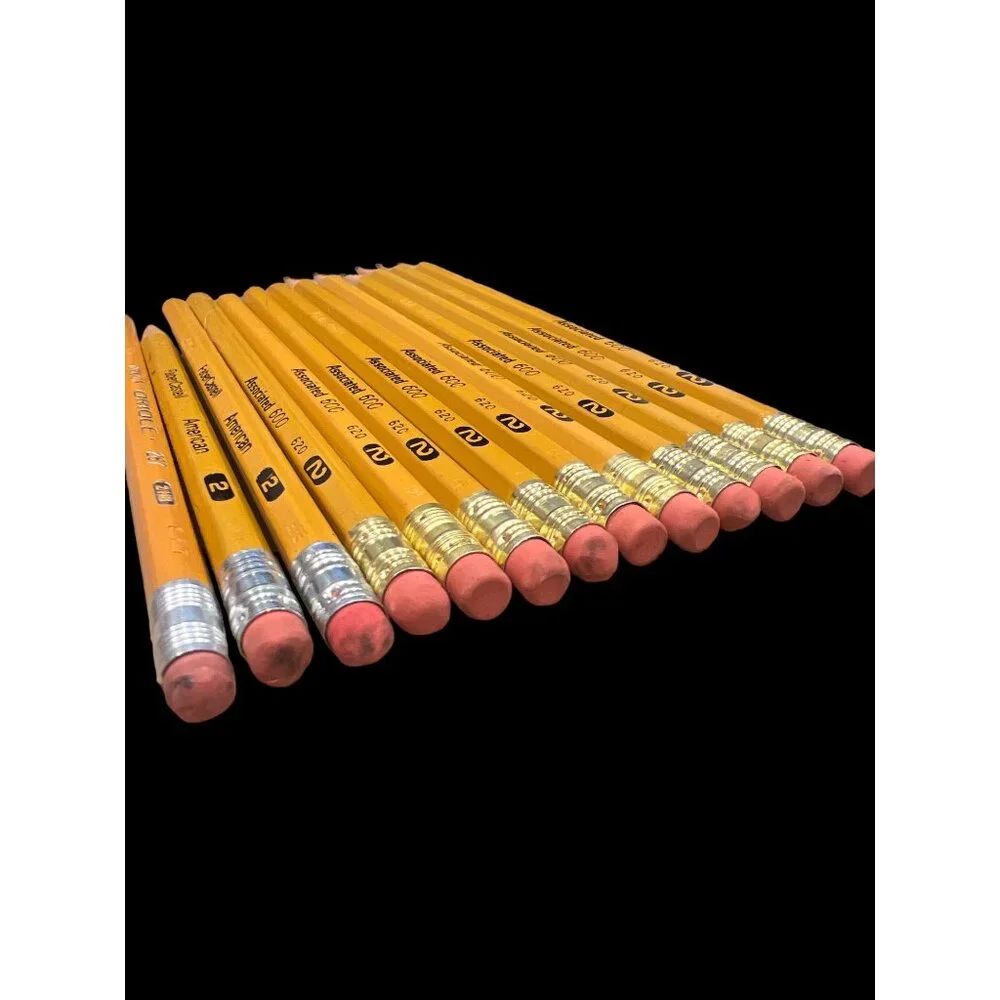 Lot of 13 Mix Sharpened Used No2 Yellow Pencils, Assoc 600,‎ Dixon, FaberCastell